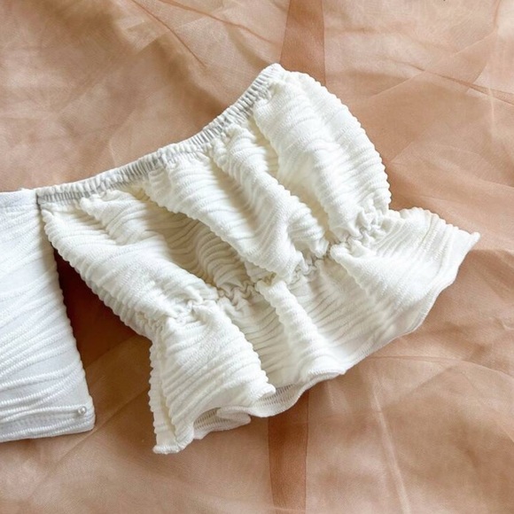 White Ruffled Two-Piece Set - Picture 4 of 5